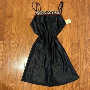 NWT - Satin Black Lingerie Slip Dress by Delicates / Size Medium